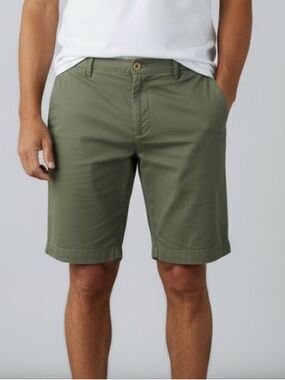 Faherty Men’s Green Linen Flat Front Shorts Sz 35